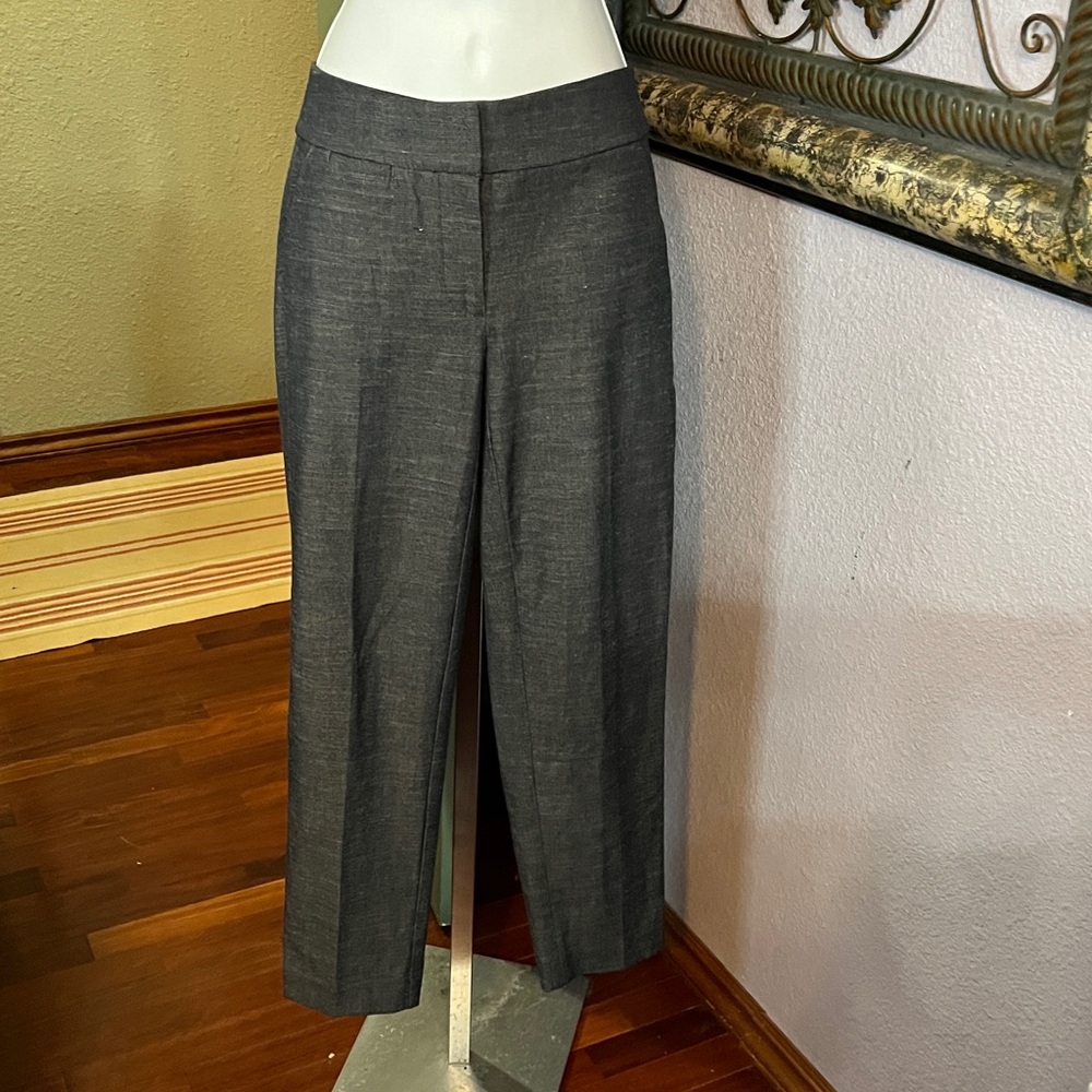 EUC Ann Taylor and Loft Grey Marisa Shinny Ankle Dress Trousers Sz 2